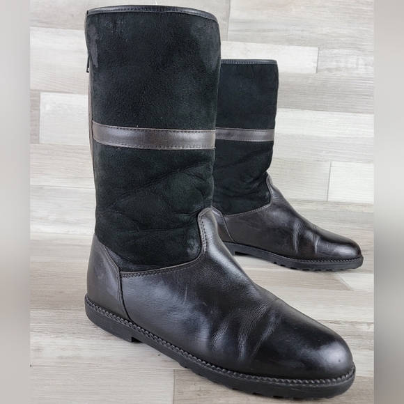 Vintage Blondo Suede, Leather Black, Dark Brown Mid Calf Boots Women's 8B - Picture 16 of 16